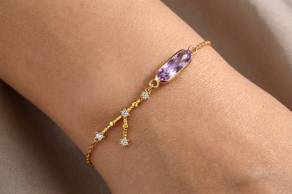 Cancri Amethyst Constellation Bracelet